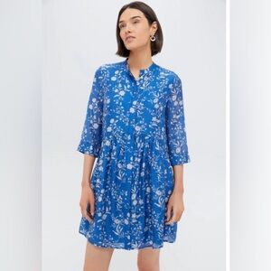 TUCKERNUCK LIMOGES FLORAL ROYAL SHIRT DRESS XXL -NEW WITH TAGS